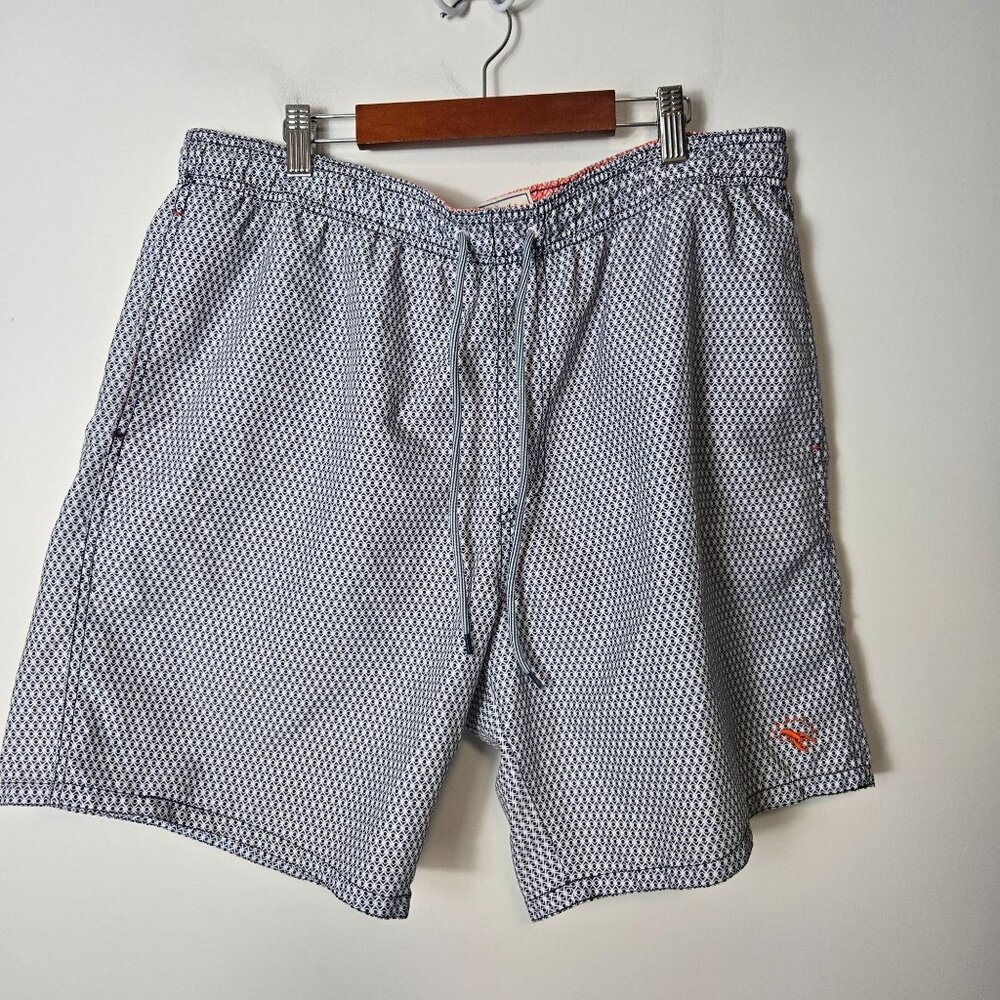 Ted Baker Size 5 XL The World's Your Lobster Larkman Navy White Swim Trunks